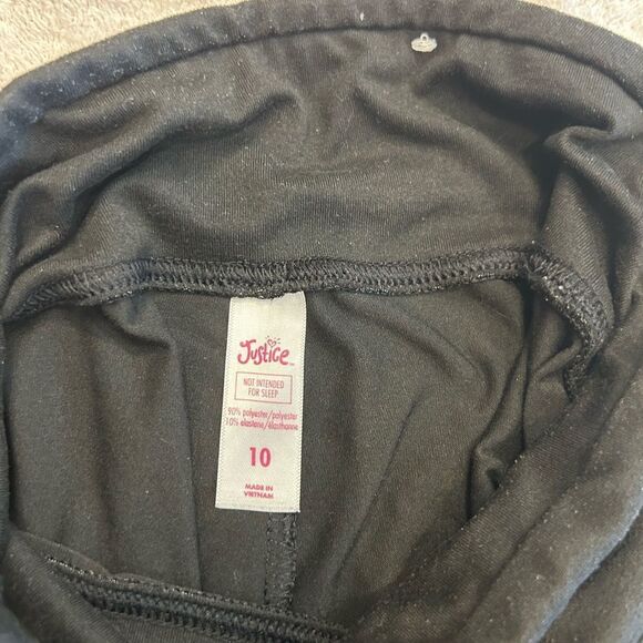 Justice Black and Pink Leggings with Vibrant Stripes - Picture 5 of 6